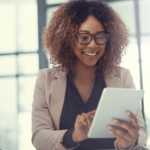 criminal law attorney working on tablet